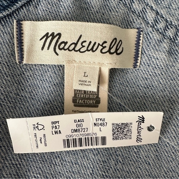 MADEWELL Denim Relaxed Carpenter Overalls Oversized Vintage Inspired Size Large - Picture 10 of 16